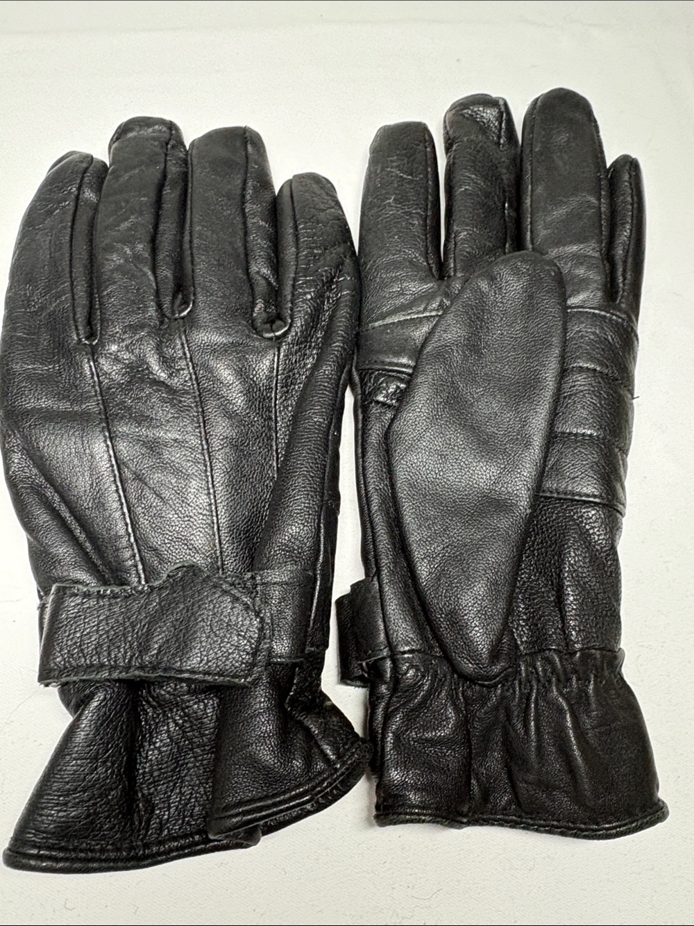 Unbranded Black Leather Thinsulate Lined gloves XL